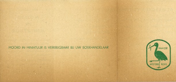 Haagse Mysterie Reeks, achterkant